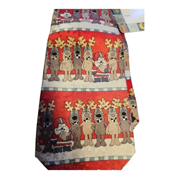 American Greetings Other - American Greetings Santa Reindeer Football Necktie Tie  2004